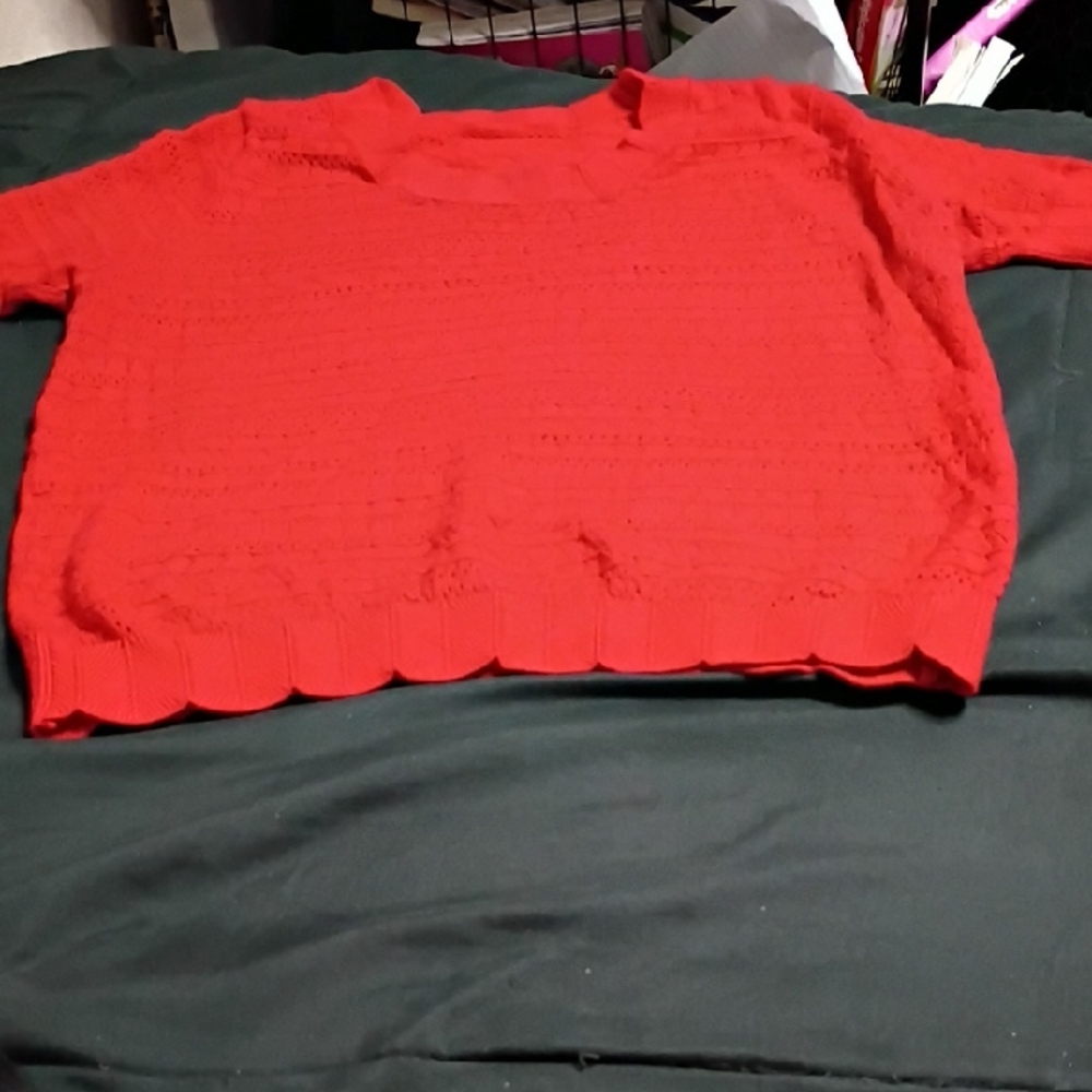 Women's Red Knit Top